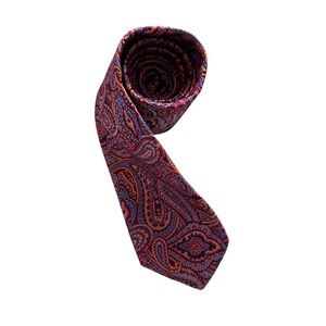 Robert Talbott Paisley 100% Silk Abstract Hand Sewn Men's Neck Tie Made In USA